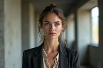 Jeune actrice française de la série Un si grand soleil dans les coulisses d'un studio de télévision, portrait éditorial naturel