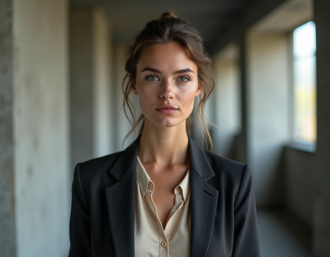 Jeune actrice française de la série Un si grand soleil dans les coulisses d'un studio de télévision, portrait éditorial naturel