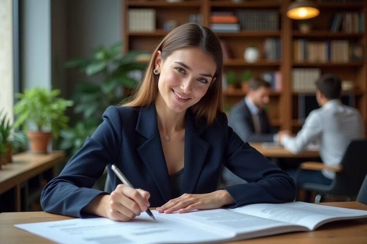 Jeune femme professionnelle dans un espace de coworking
