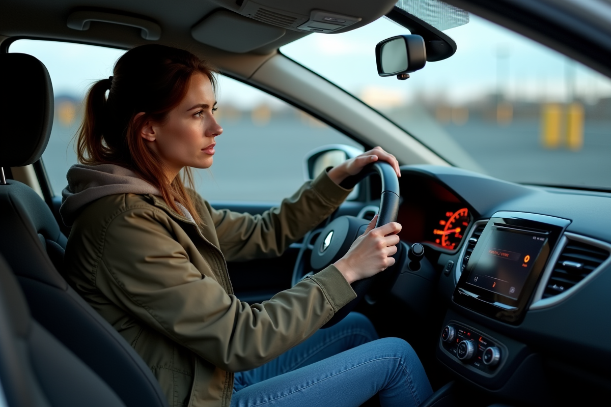 Jeune femme regarde un symbole d
