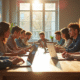 Groupe de jeunes adultes travaillant sur des ordinateurs