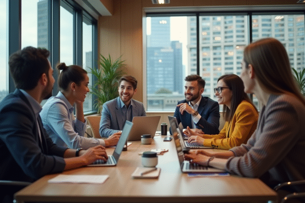 Groupe de jeunes professionnels lors d'un atelier AI