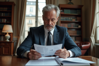 Homme d affaires français en costume dans un bureau ancien