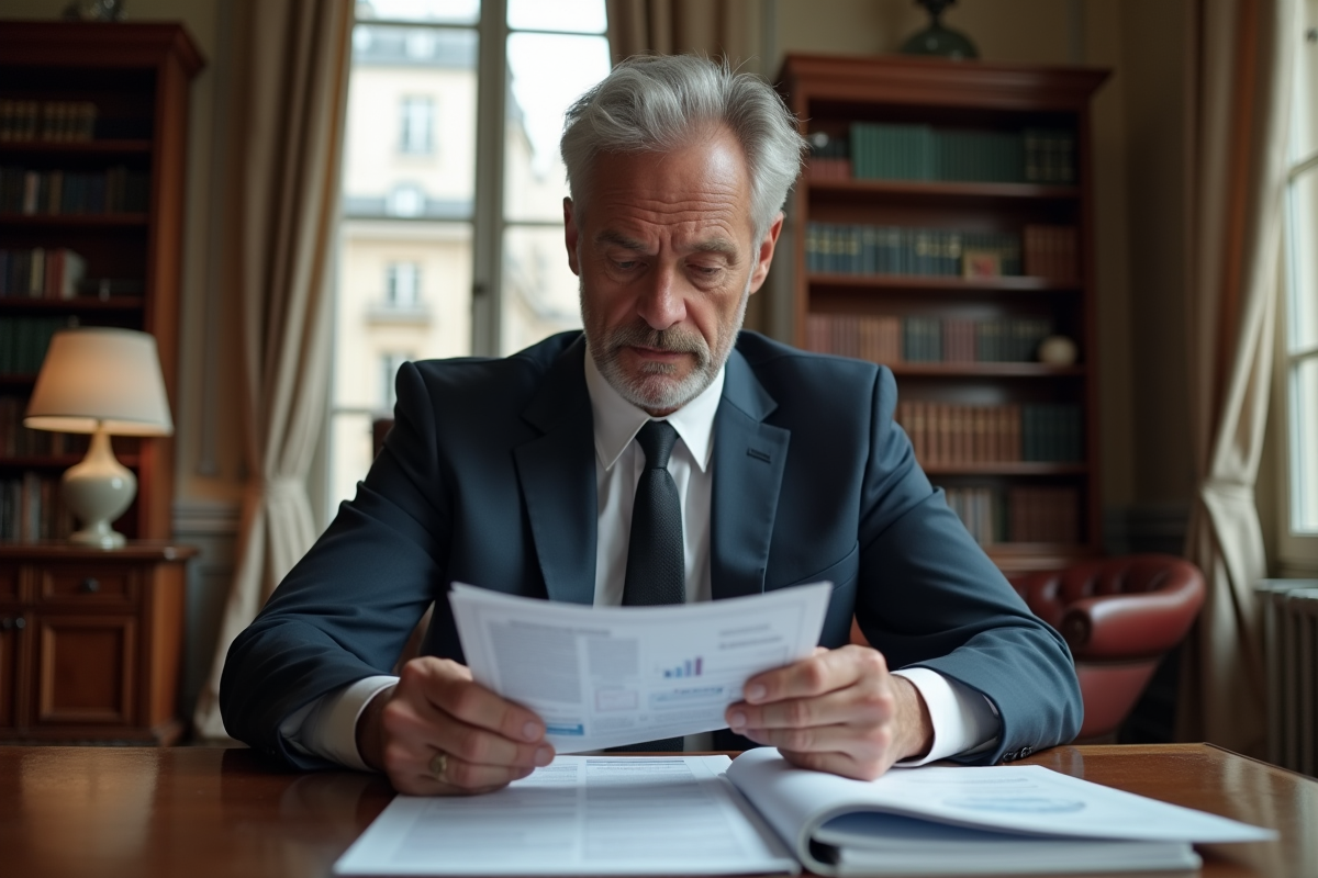 Homme d affaires français en costume dans un bureau ancien