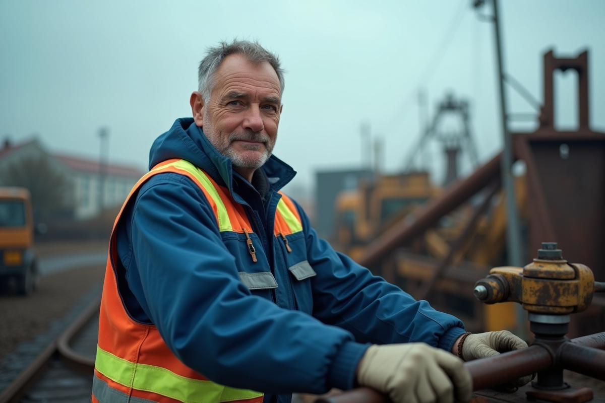 Ouvrier en uniforme sur un site industriel